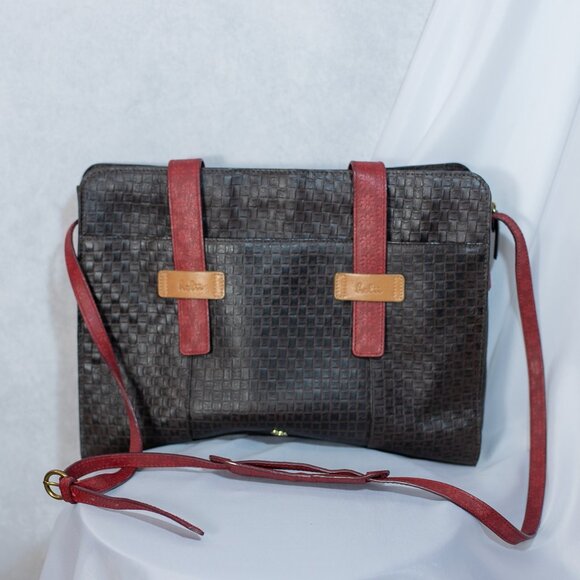Holii Women's Textured Genuine Leather Shoulder Bag Handmade Brown Red Honey - Picture 1 of 12